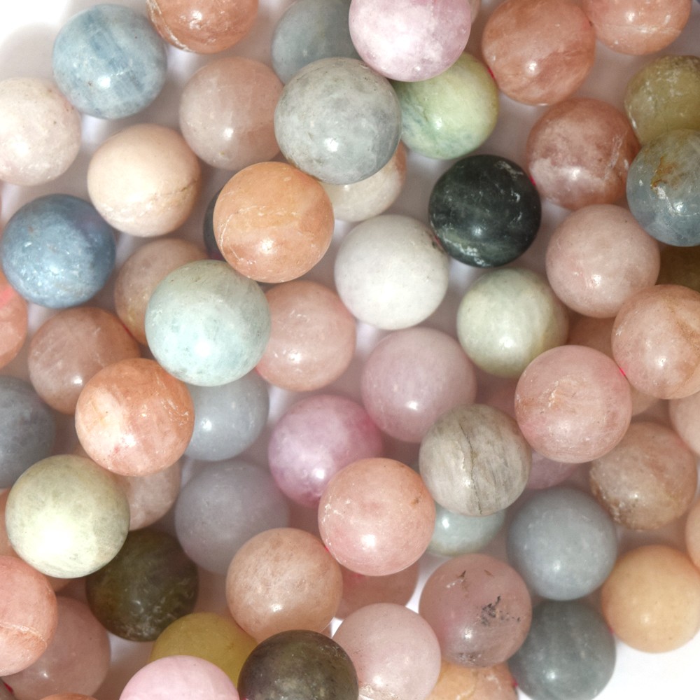 Natural Matte Morganite Round Beads Gemstone 15.5" Strand beryl 11mm 12mm