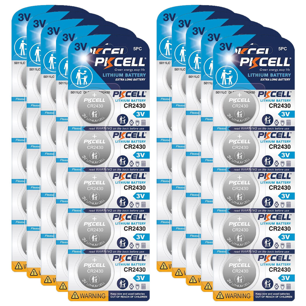 50x CR2430 2430 ECR2430 3V Lithium Coin Cell Battery for  Automatic Patio Cover