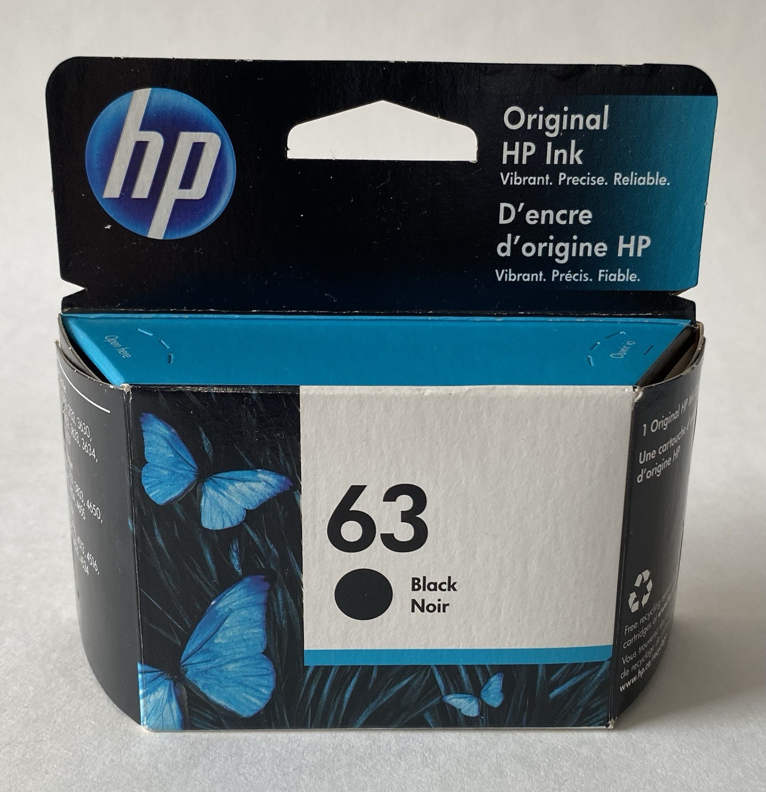 HP 63 Ink Cartridge - BLACK  F6U62AN Expires Jan-2020
