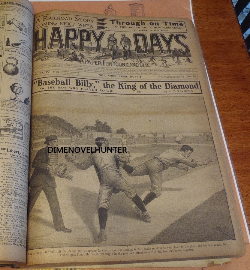 BASEBALL HAPPY DAYS #854 - #878 26 ISSUES FRANK TOUSEY'S 2 BASEBALL DIME NOVEL