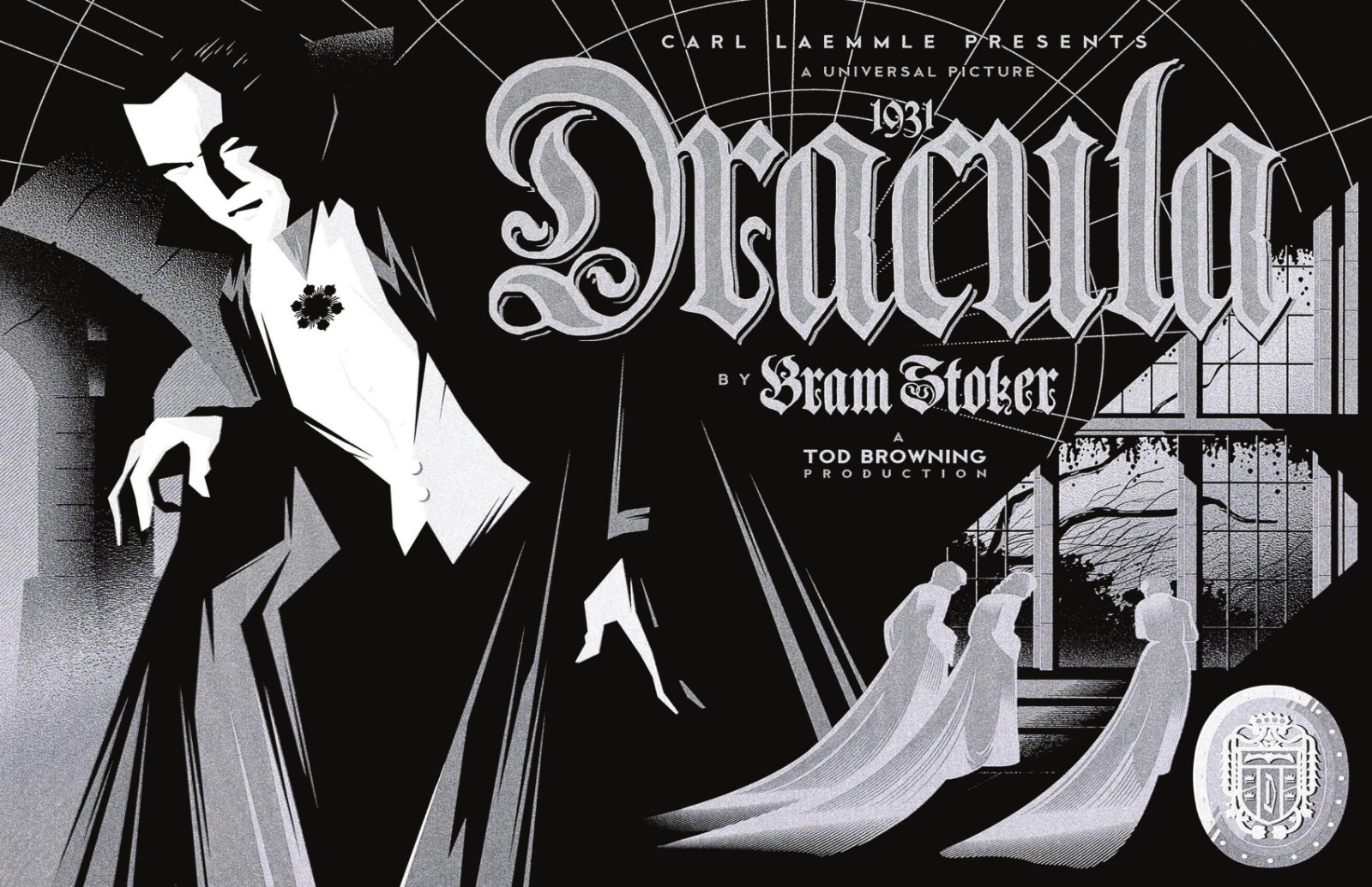 Universal Monsters Dracula Alternate B&W Poster Matte Glossy Print 11x17 13x19