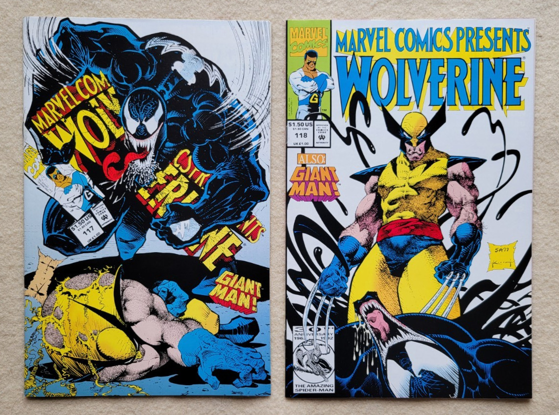MARVEL COMICS PRESENTS #117 #118 - Wolverine vs Venom - Marvel Comics 1992 NM+