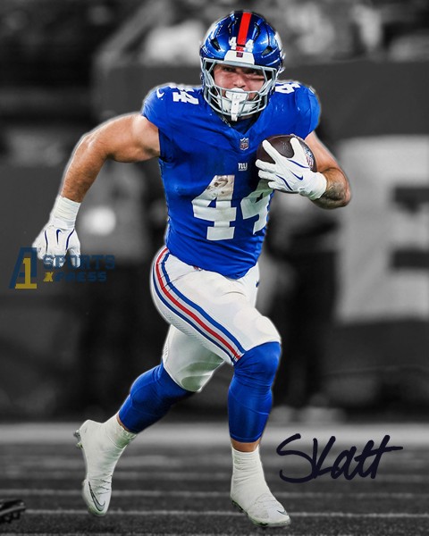 Cam Skattebo New York Giants Epic Rush Signed Photo Autograph Print