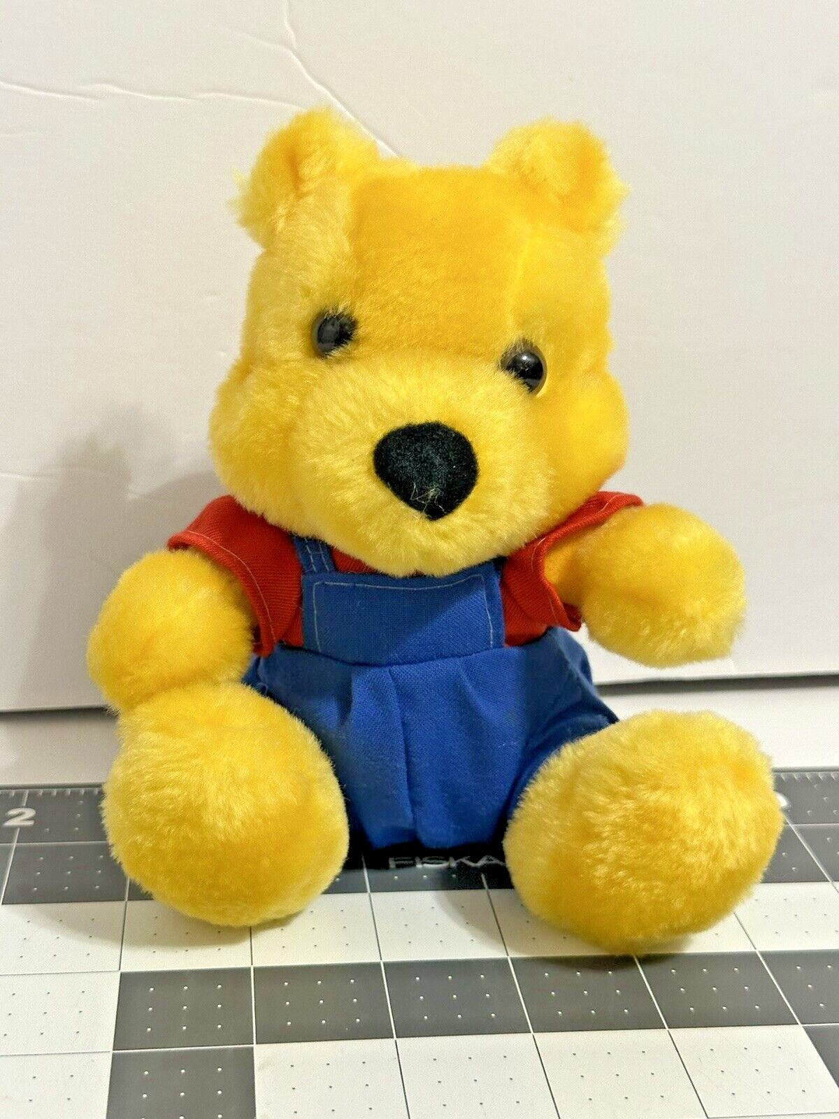 Vintage Great American Toy Company Plush Bear Yellow Overalls Red Shirt