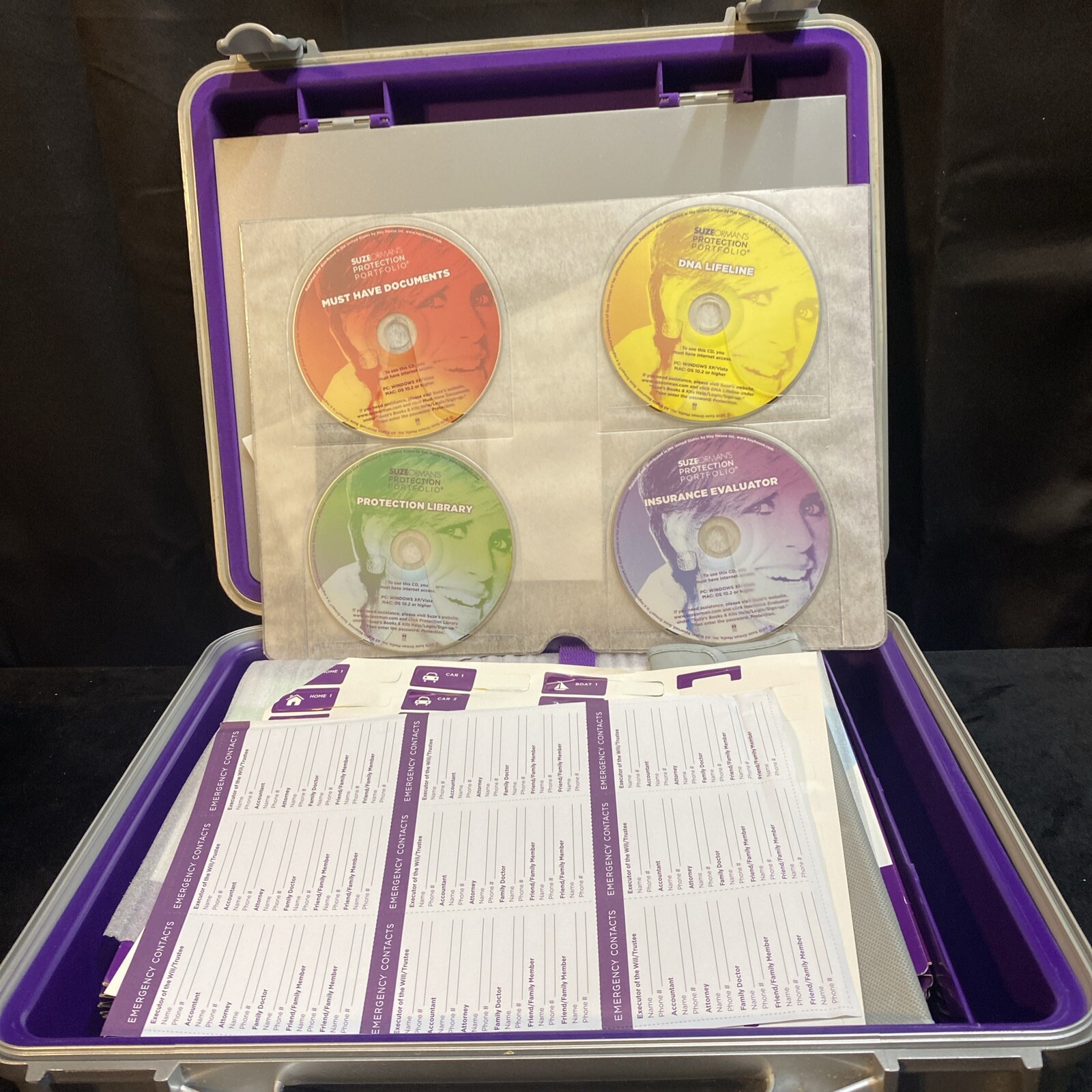 Suze Orman's Protection Portfolio & Financial Org. Water Proof With 4 CDROM