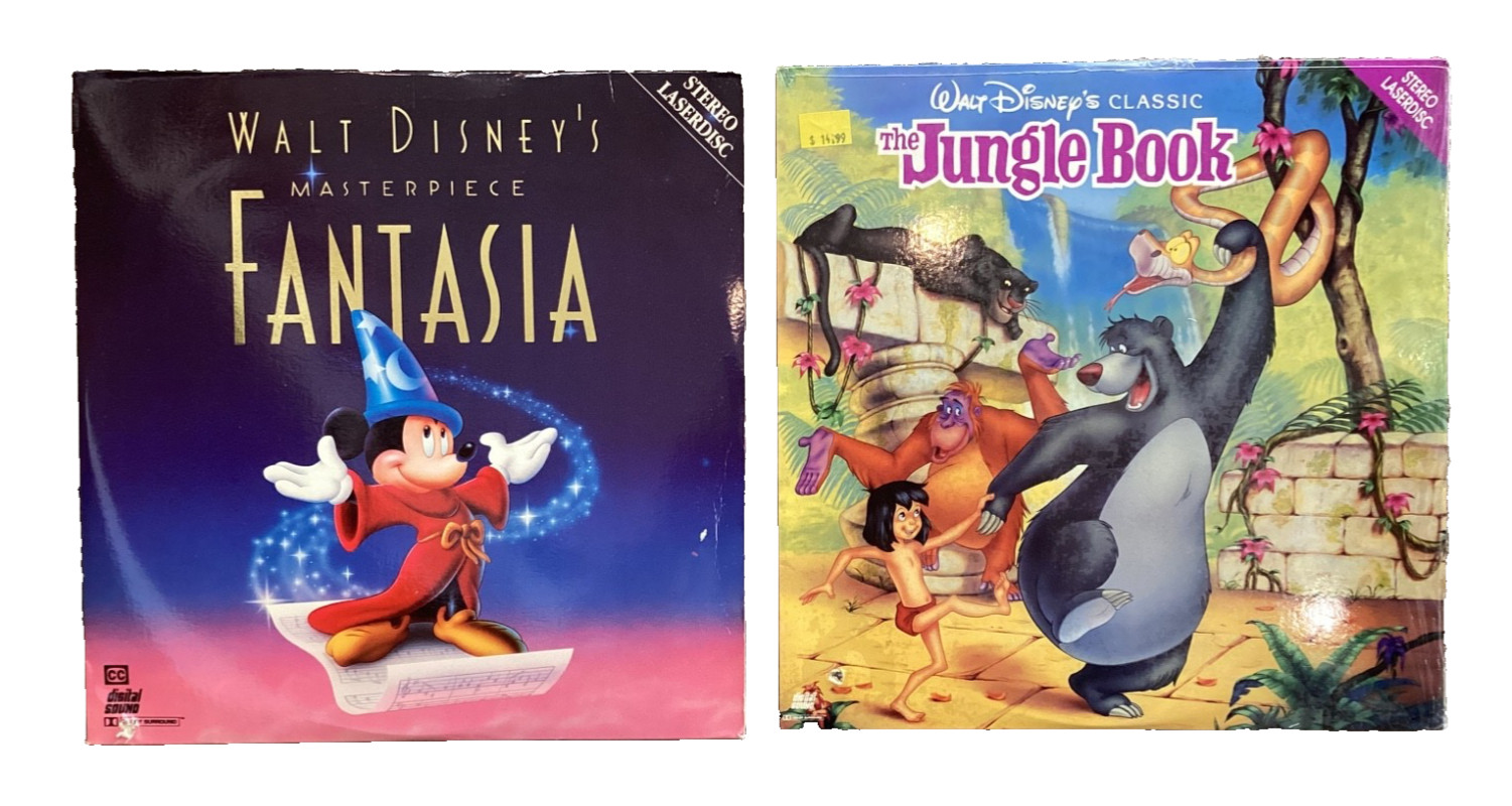 Disney LaserDisc Lot of 2 - “Fantasia” & “The Jungle Book”