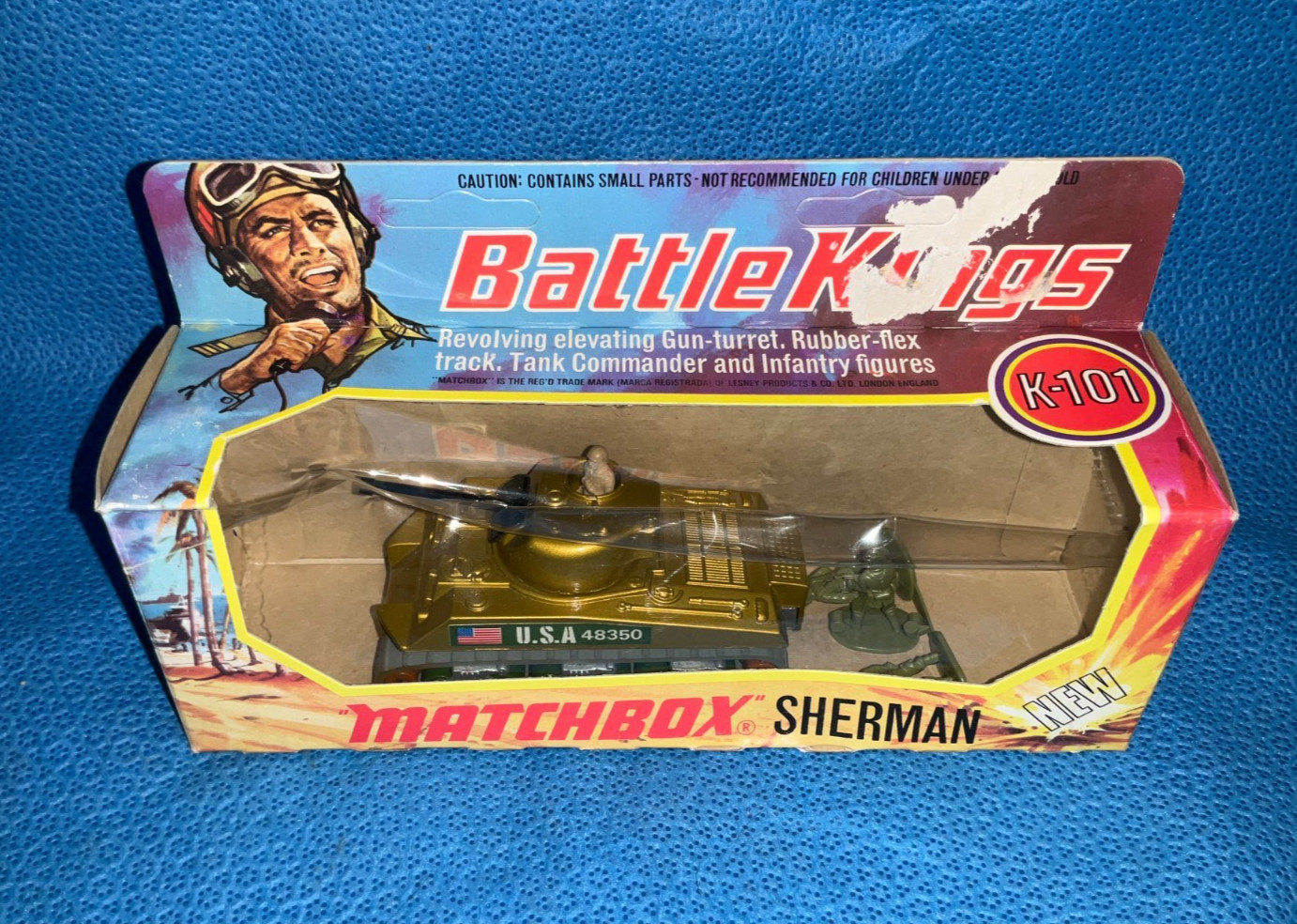 Vintage Matchbox Battle Kings Sherman Tank K 101