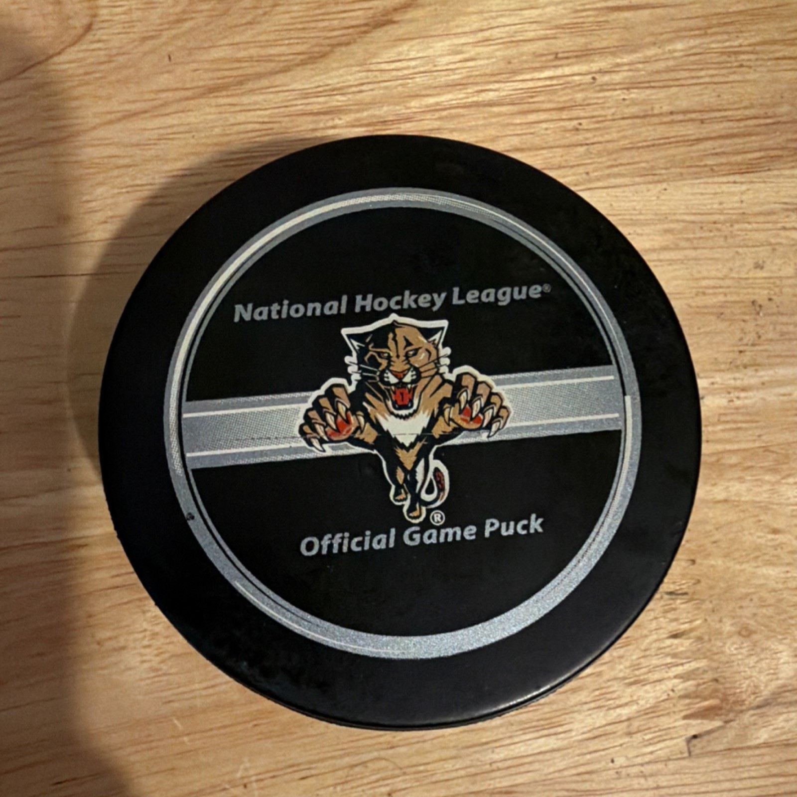 InGlasCo NHL Official Game Used Hockey Puck Florida Panthers