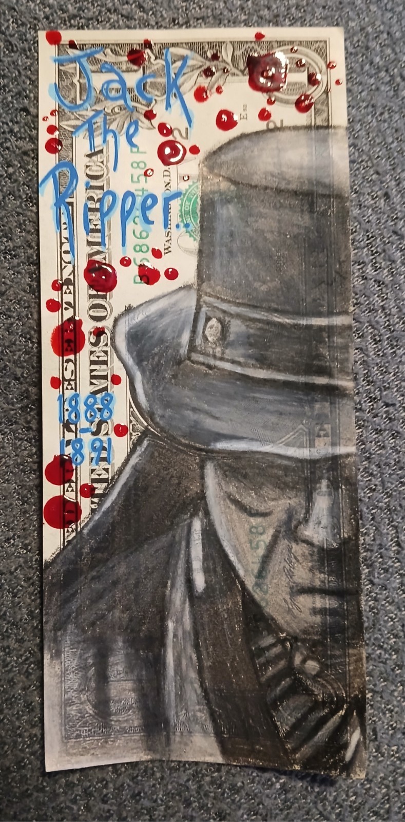 Jack The Ripper 5, 1/1 Real Dollar Money Art Mr Emobotical Robot Collectable COA