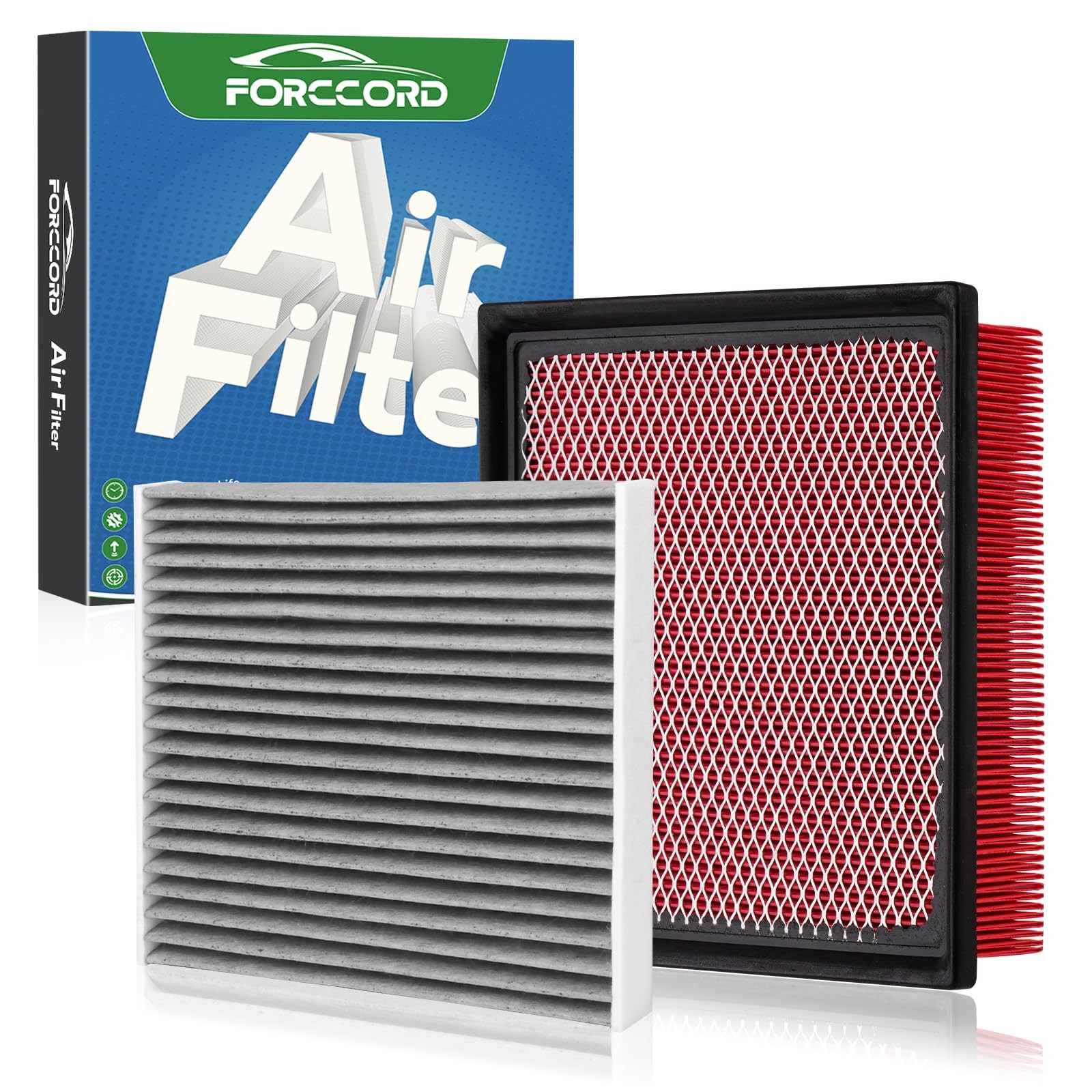 Forccord Cabin & Engine Air Filter Fits for Highlander CF10285&CA10755 