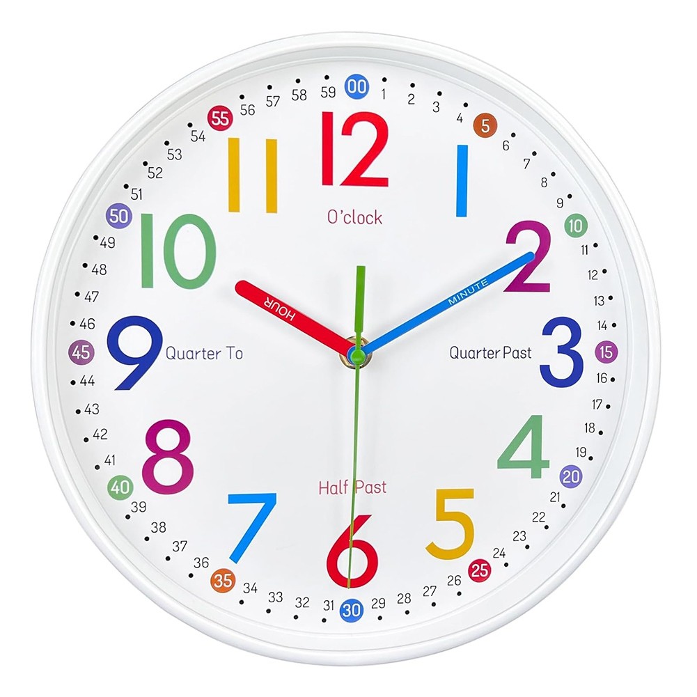 Learning Clock for Kids - Telling Time Easily, Non-Ticking, Battery6545