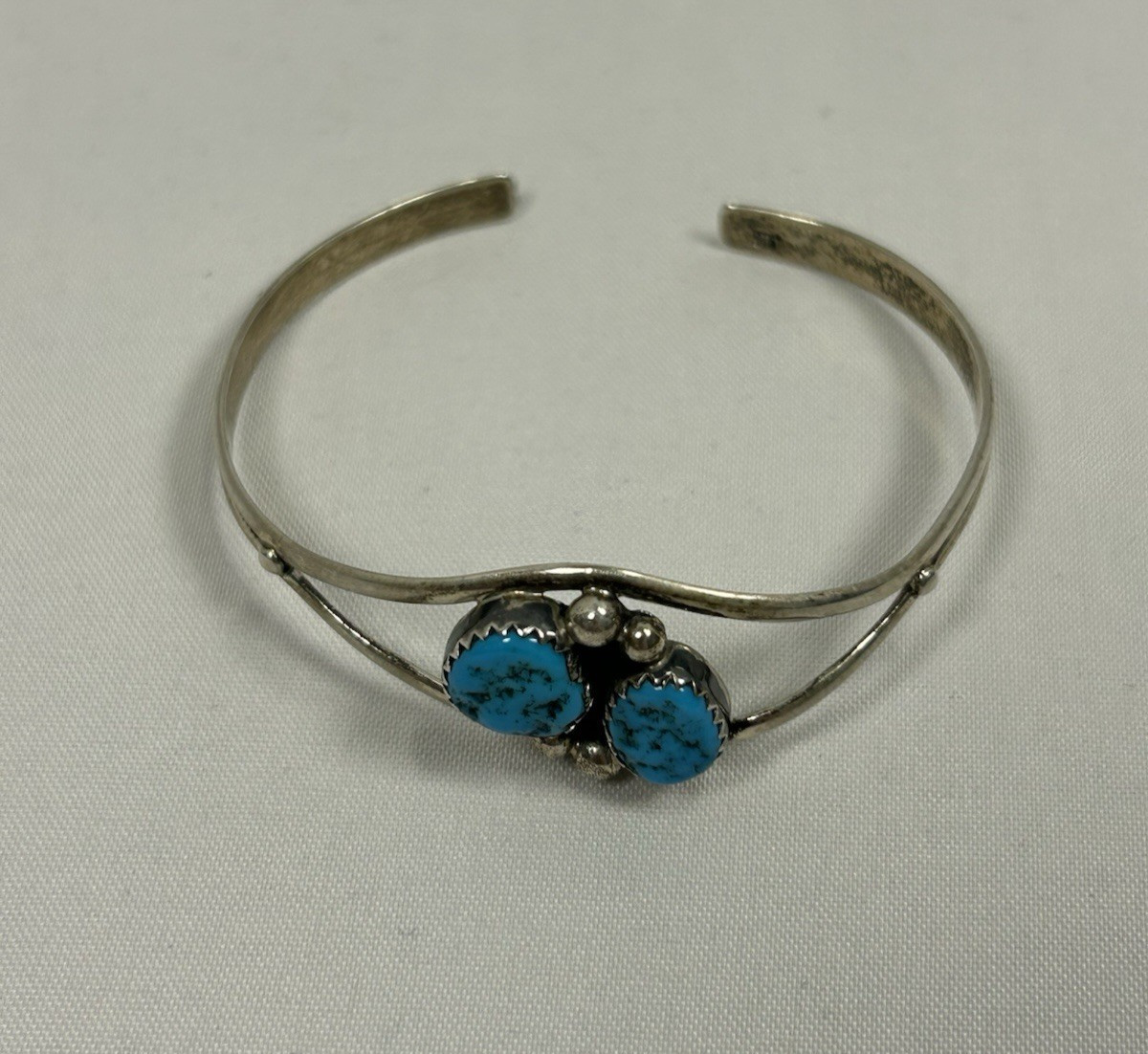 Vintage Native American Navajo 925 Sterling Silver TURQUOISE  Bracelet