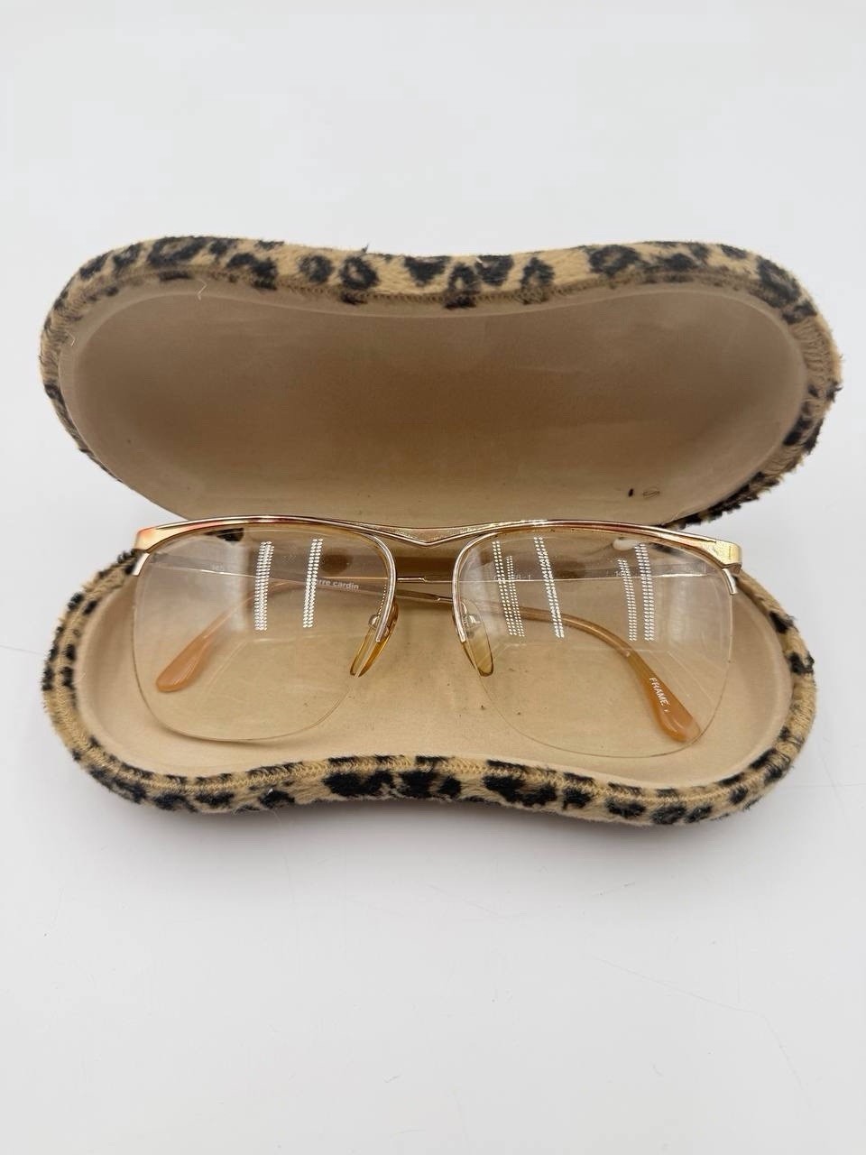 Vintage Pierre Cardin Eyeglasses Frame CS 168-1 Gold Metal w Case 