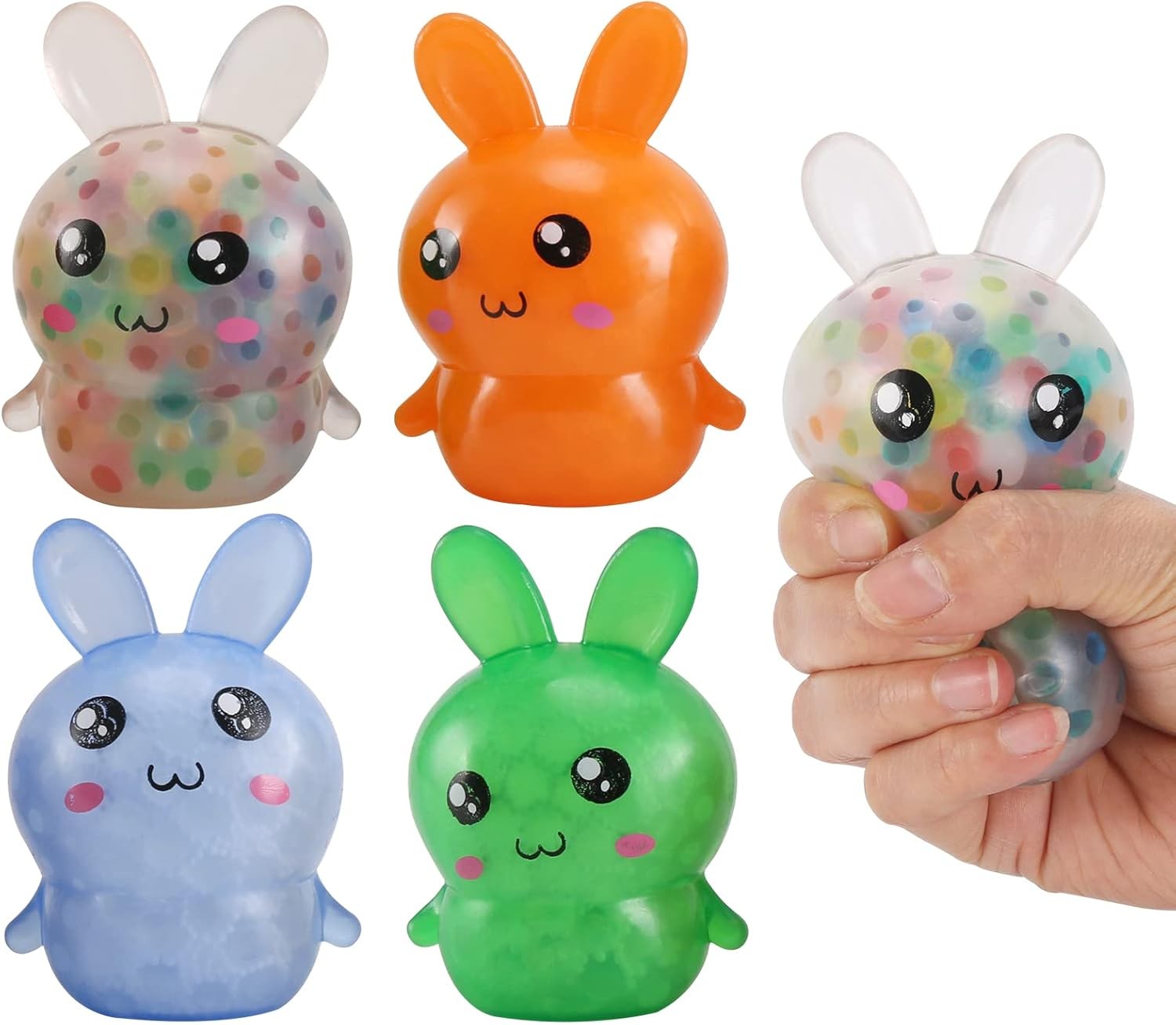 Easter Basket Stuffers,Easter Basket Essentials,4pcs Squishy Easter Bunny Stress