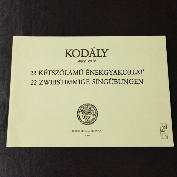 Sheet music Solfege Kodai 22 Zweistimmige Singbungen 2 voice Solfegge etudes boo