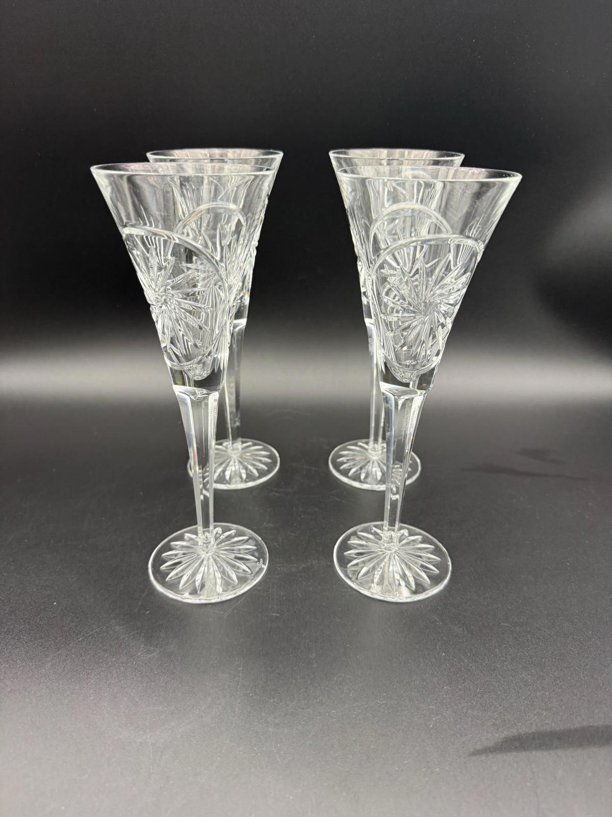 Set of 4 Waterford Millennium Toasting Flutes