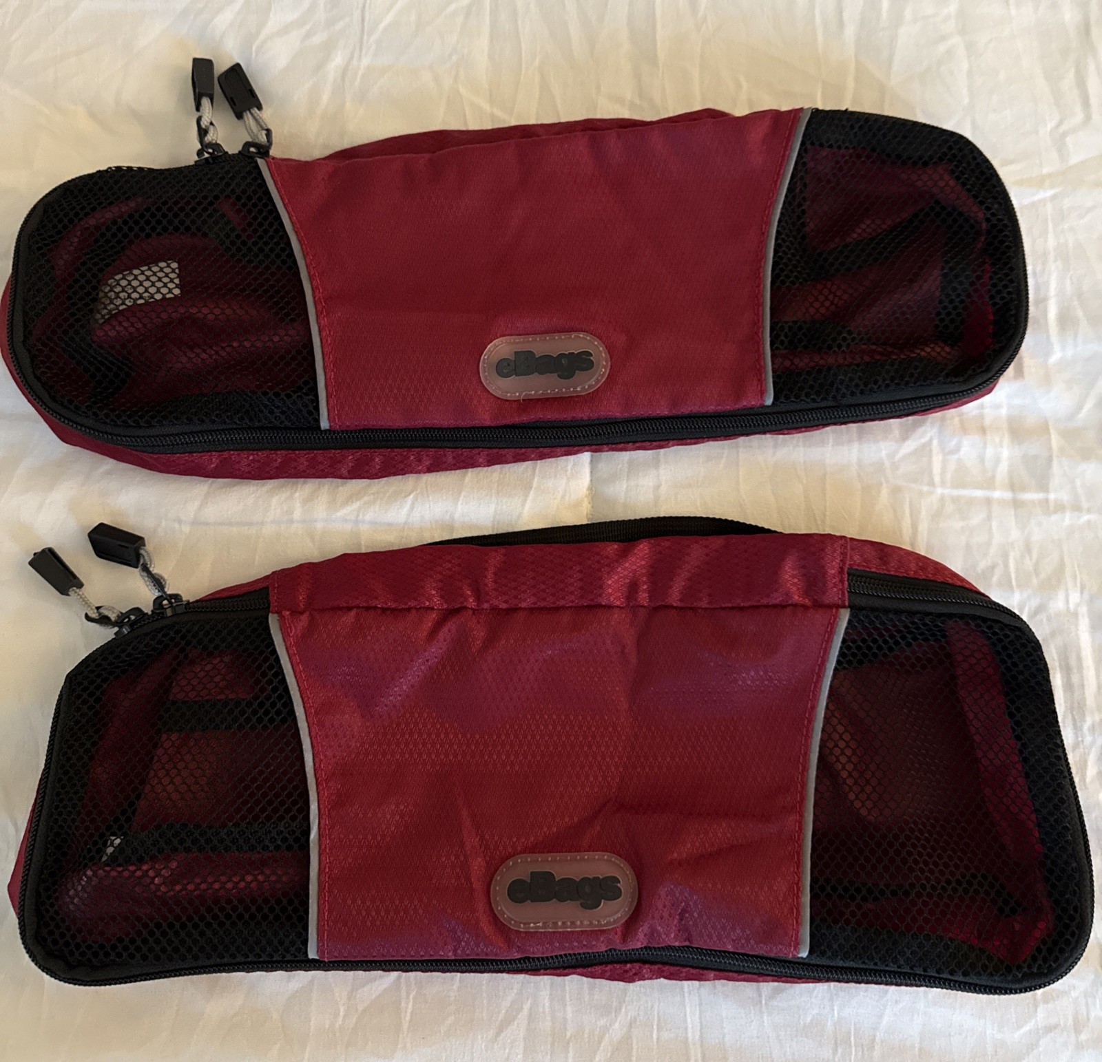 Set Of 2- Ebags Packing Cubes Raspberry Red Brand New Nylon Logo NWOT