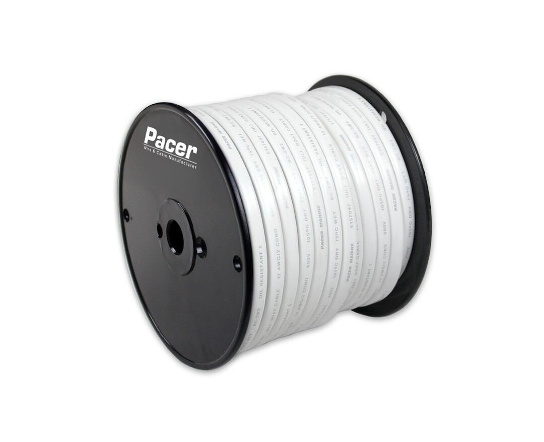 PACER W18/2DC-100 18/2 UL BOAT CBL RB WJ 100FT RL; Stranded Conductor; 18/2 AWG;