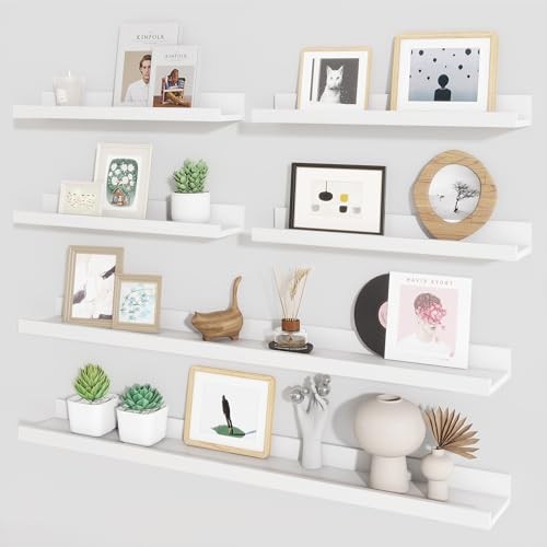  Picture Ledge Shelf, Floating Shelves for Wall Decor Storage Set 36inch White