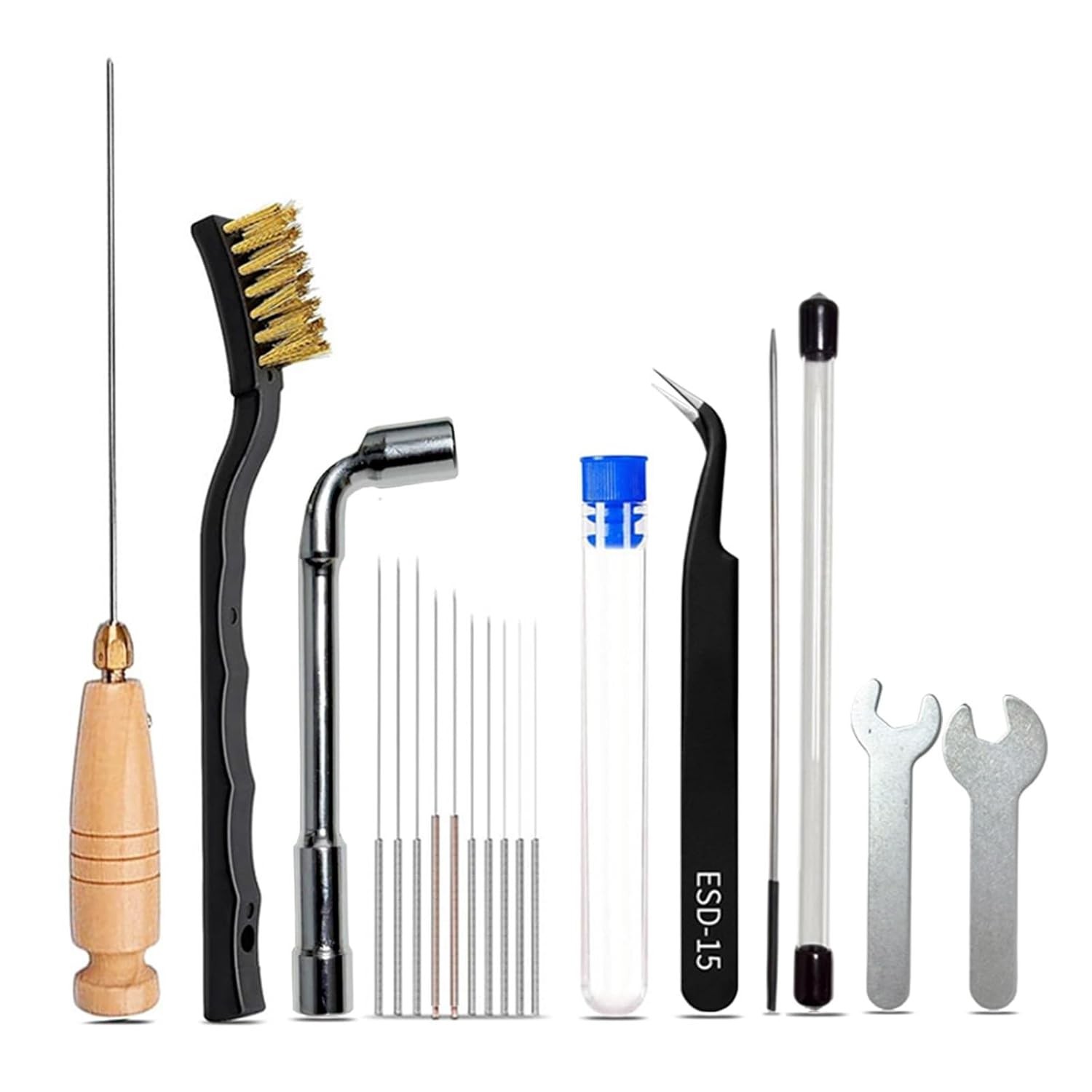 17pcs Clog Poke 3D Printer Nozzle Cleaning Kit for 1.75mm Filament Nozzles,Φ1.5