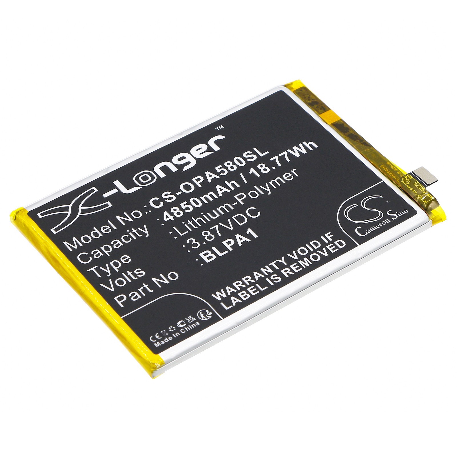 Li-Polymer BATTERIE 3.87V 4850mAh Type BLPA1 For OPPO A38 A58