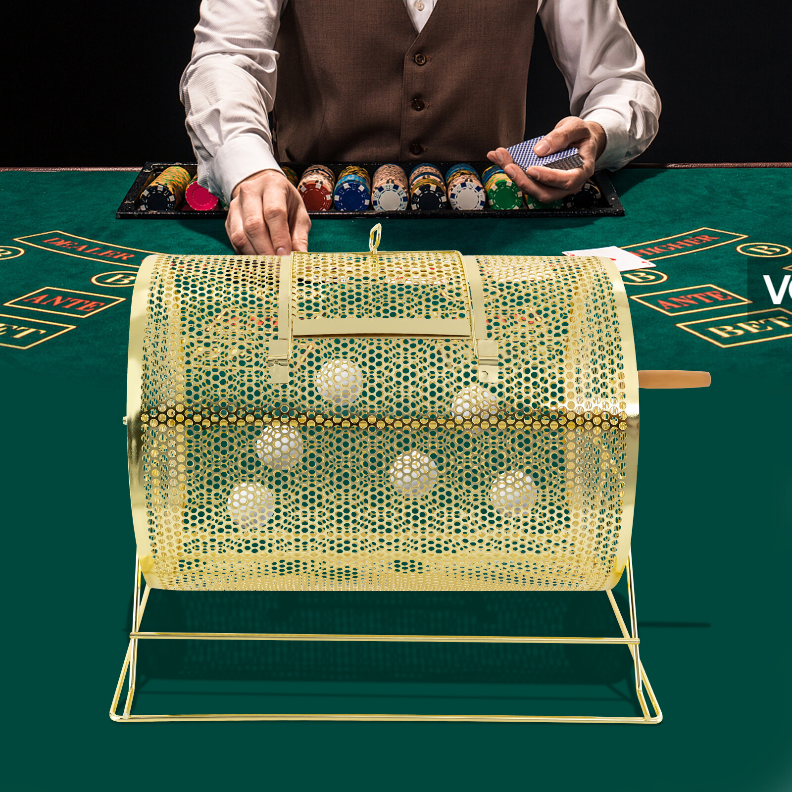 Large Raffle Ticket Drum Lottery Cage Holds 5000 Ticket /200-300 Ping-pong Balls