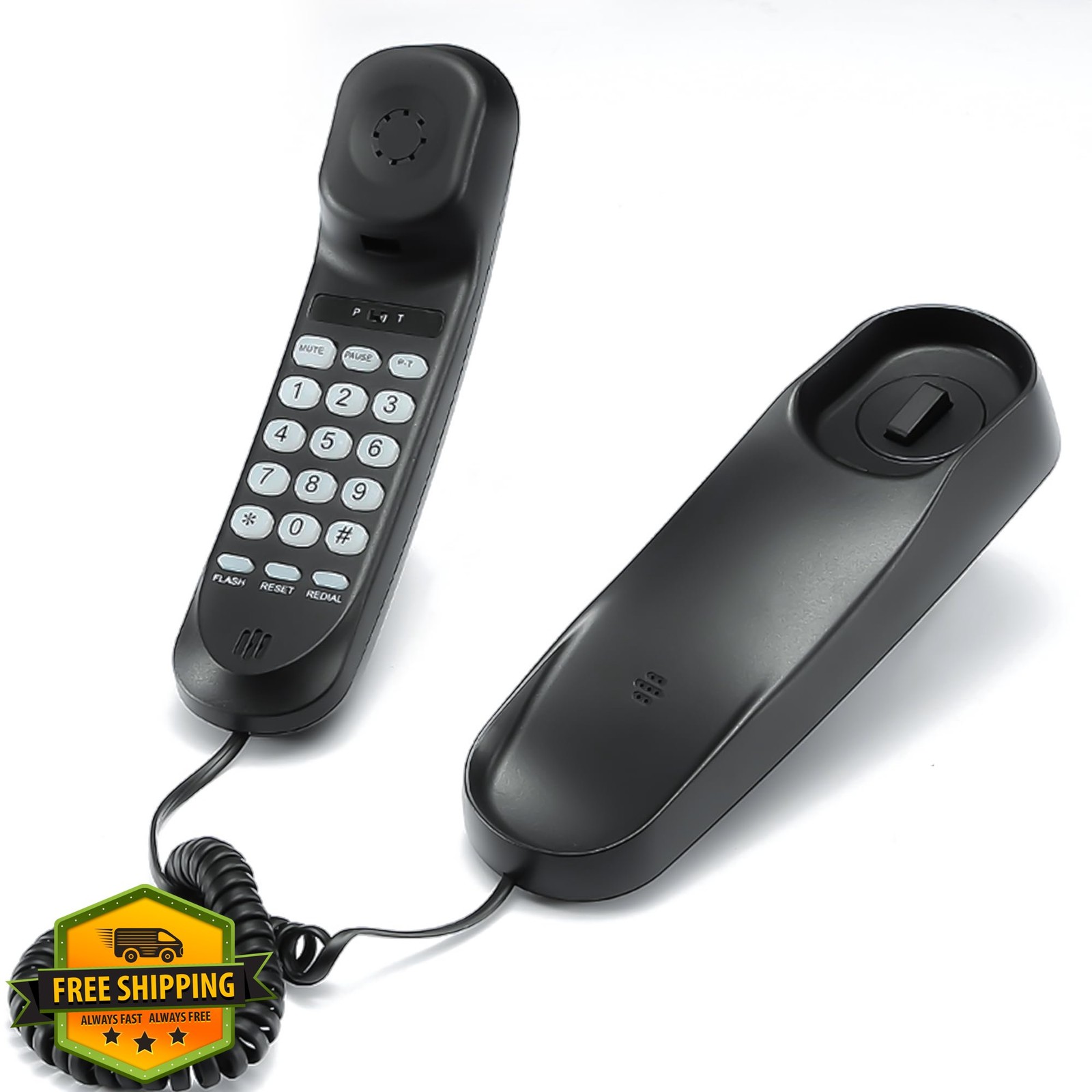 Corded Phone Black Landline Large Buttons Home Office Seniors