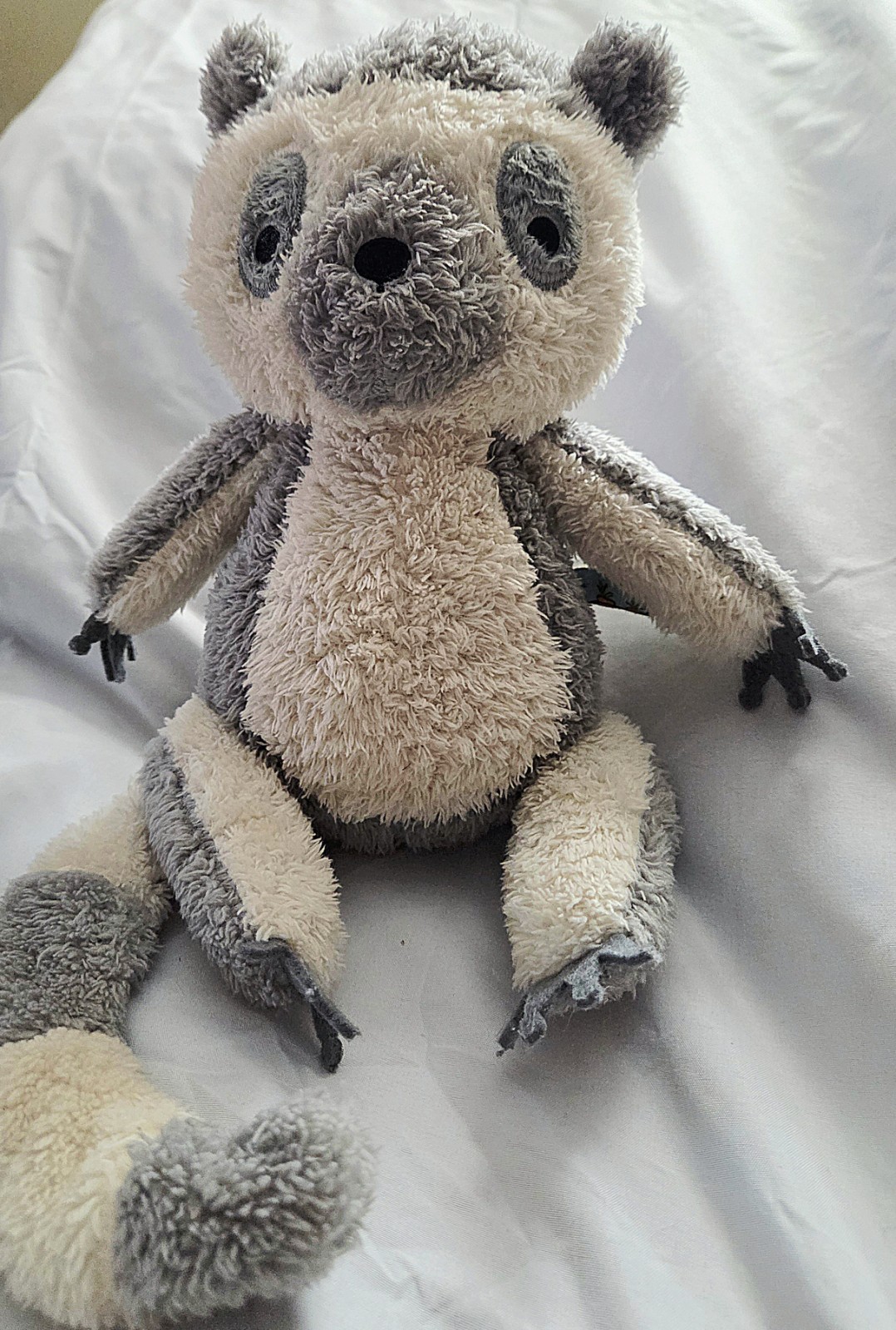 Bunnies by the Bay Gray White Raccoon Lemur Plush Long Tail 11" Stuffed Animal