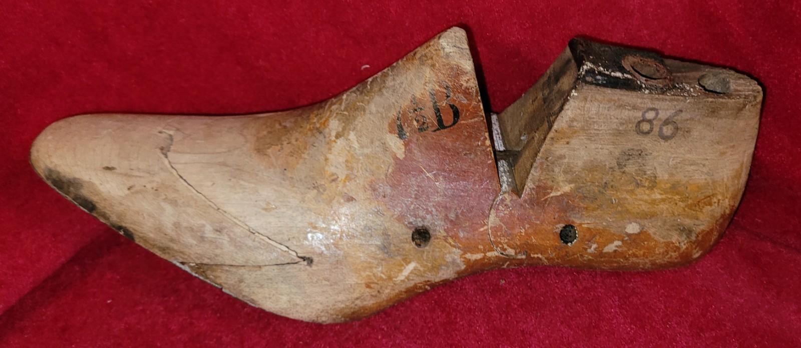 Vintage Wooden Shoe Form Mold Cobbler Rustic Primitive Country 7.5 B