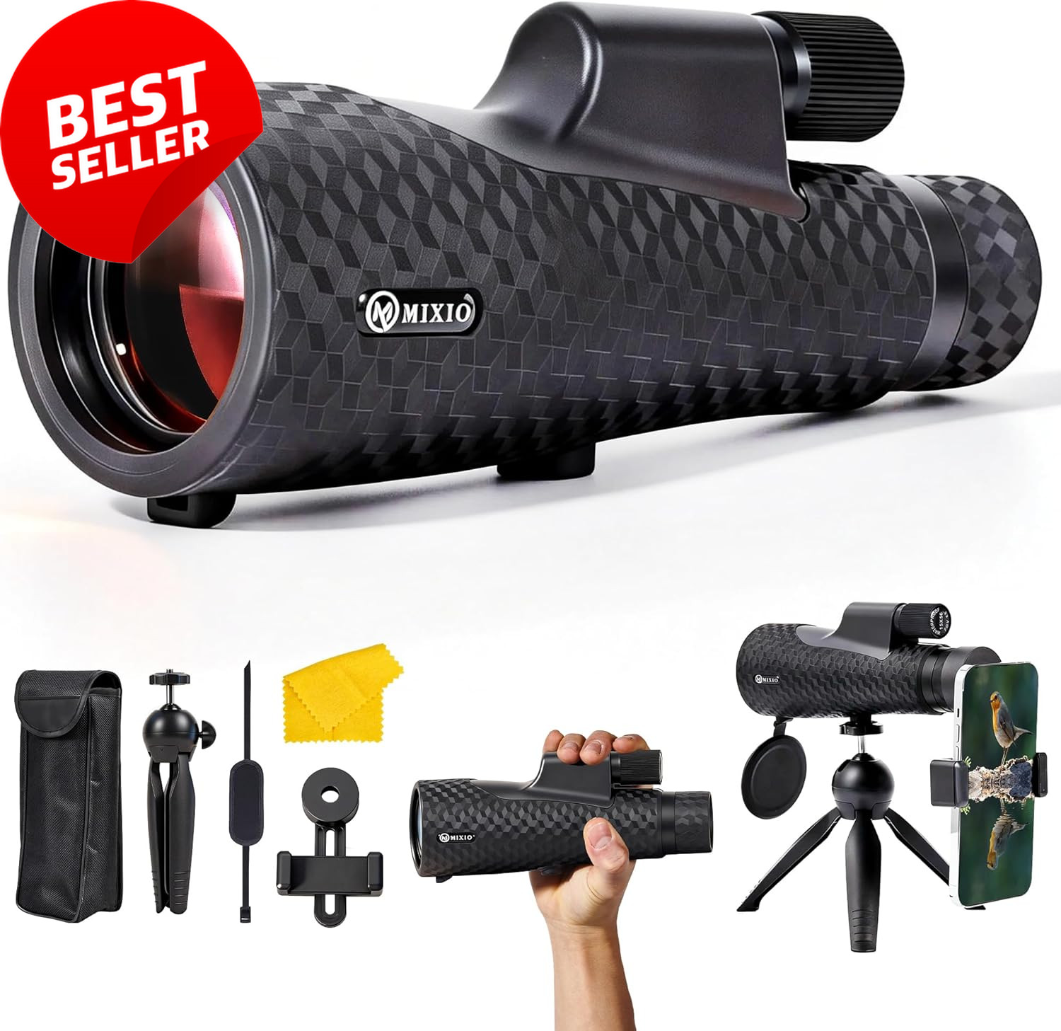 15x56 HD Monocular Telescope BAK4 Prism Phone Adapter Tripod Hunting Travel