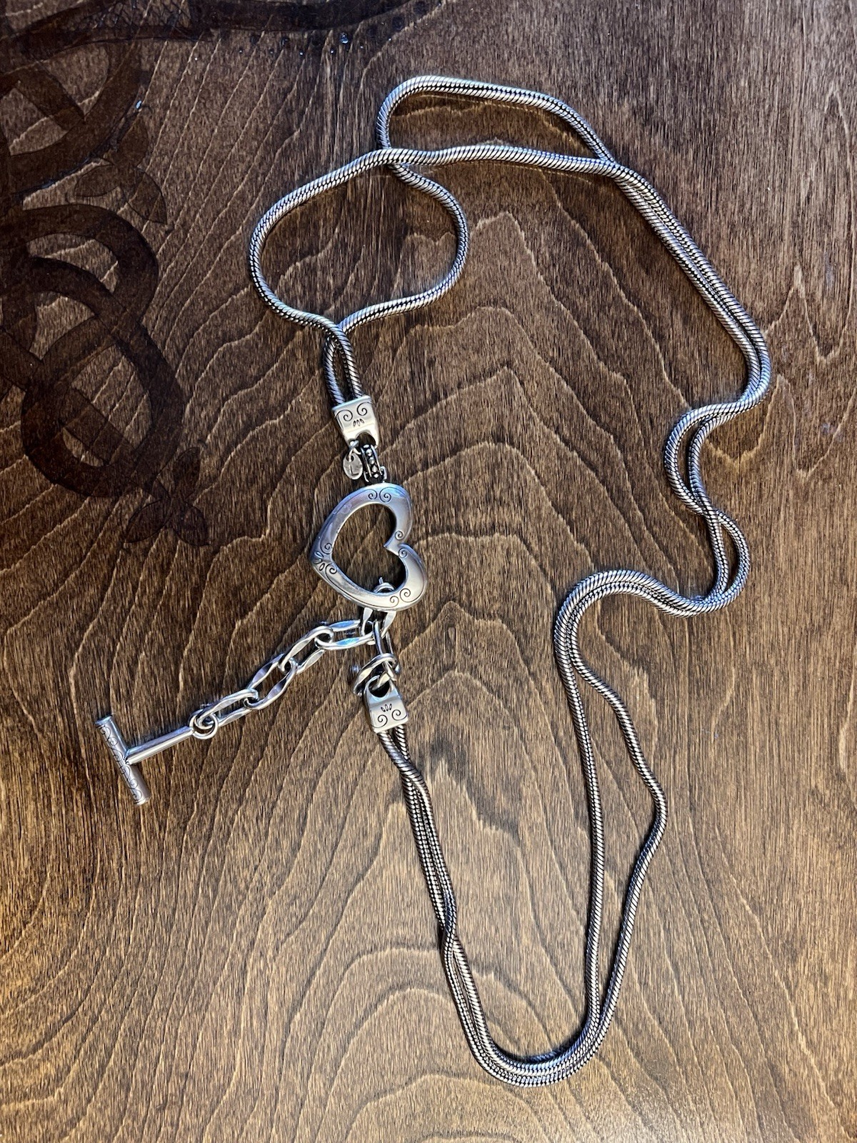 Brighton  Silver Tone Snake and Chain Link Belt Large Adjustable