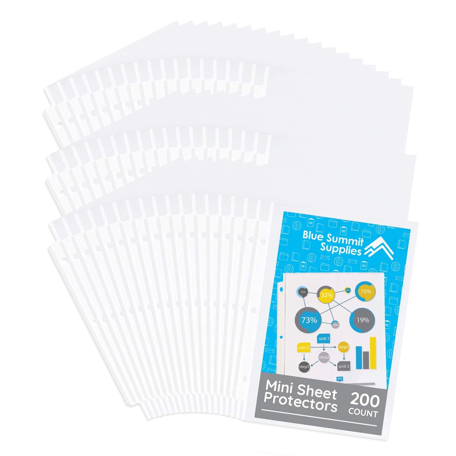 Blue Summit Supplies Mini Sheet Protectors, 5.5 x 8.5 Inch Page Size 
