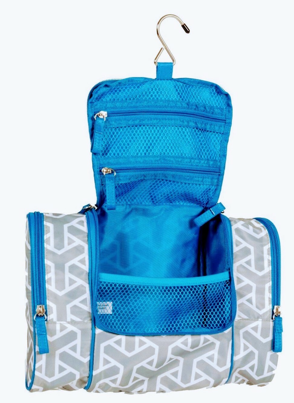 Travel Bag Gray & Blue Flat Pack Travel Hanging Bag New With Tags