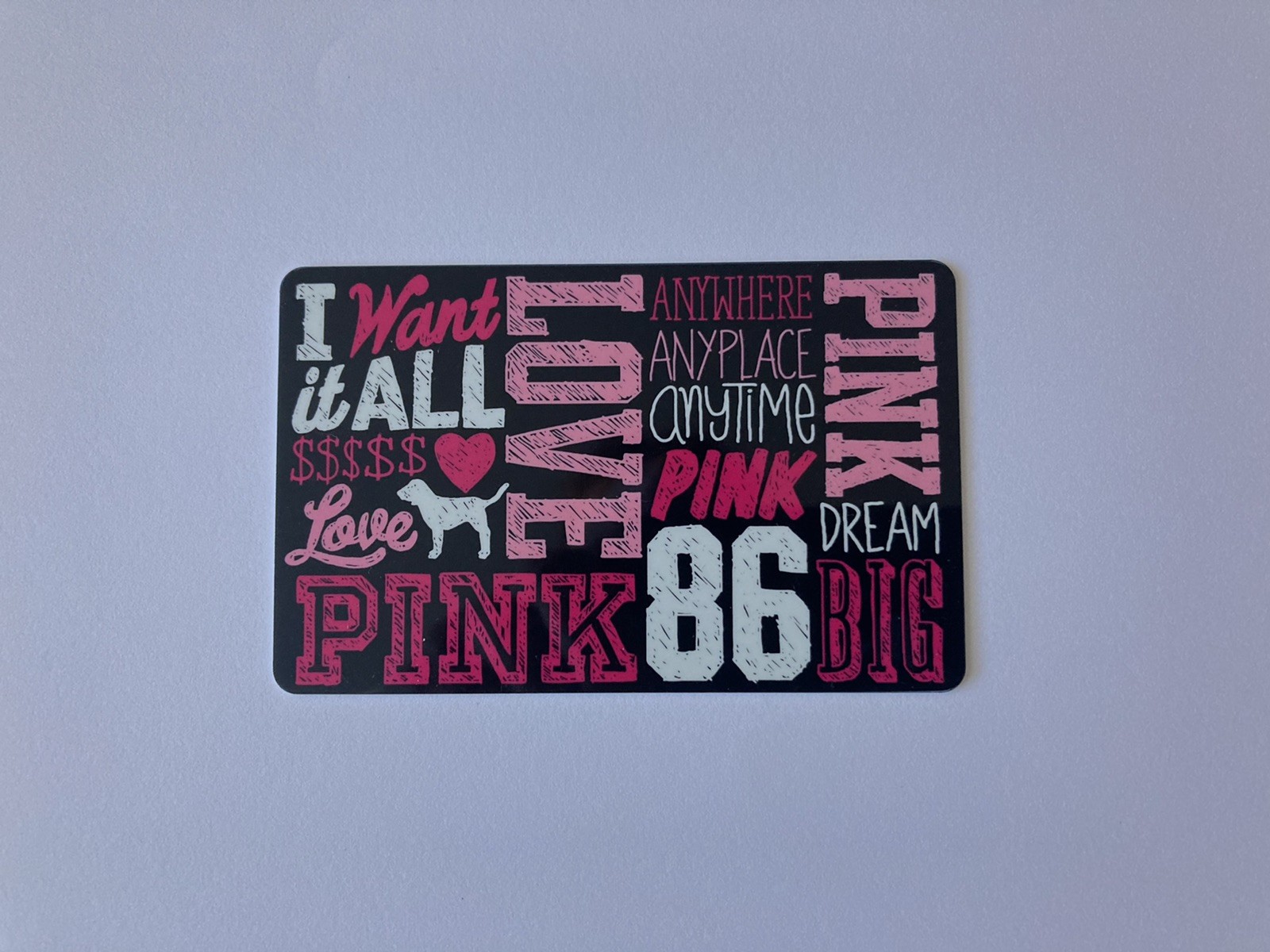 Victoria’s Secret Pink Gift Card Dog Collectible No Value 