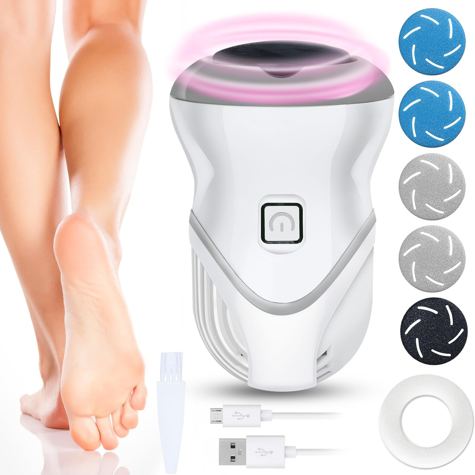 Electric Foot Callus Remover for Women Men, Rechargeable Electric Foot File P...