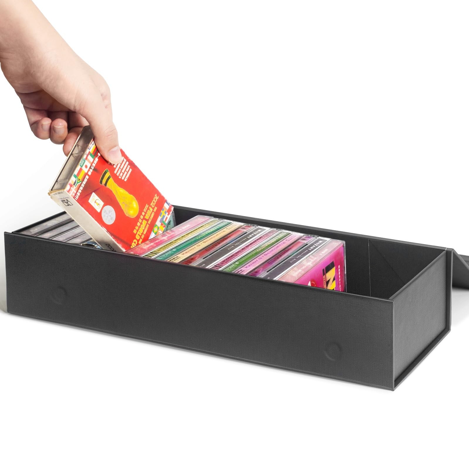 Cassette Tape Storage Box, Cassette Tape Holder 14.25 x 4.5 x 3 Inch, Store U...