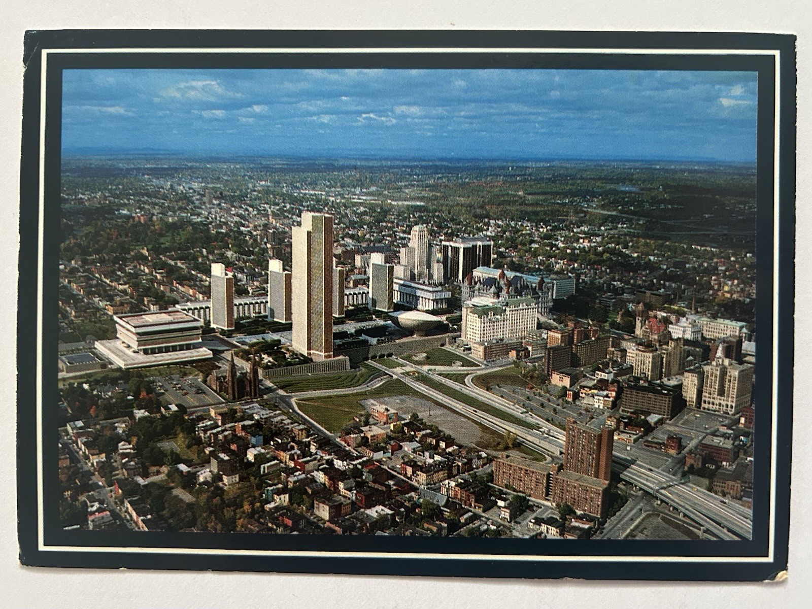 Empire State Plaza Albany New York Vintage Postcard Aerial View USA