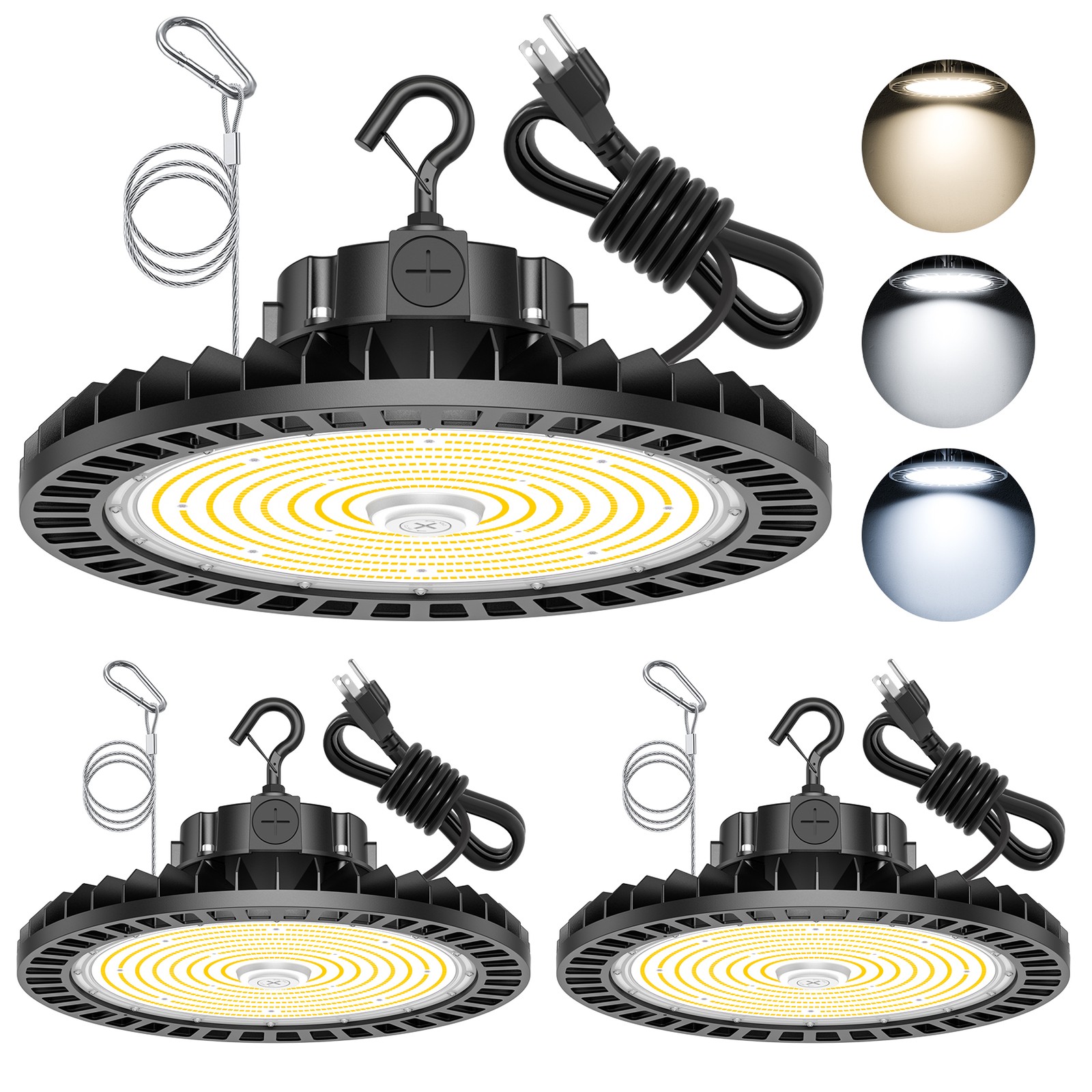 3 PACK UFO High Bay Light 240W Shop Lights for Warehouse Factory Exhibition Hall
