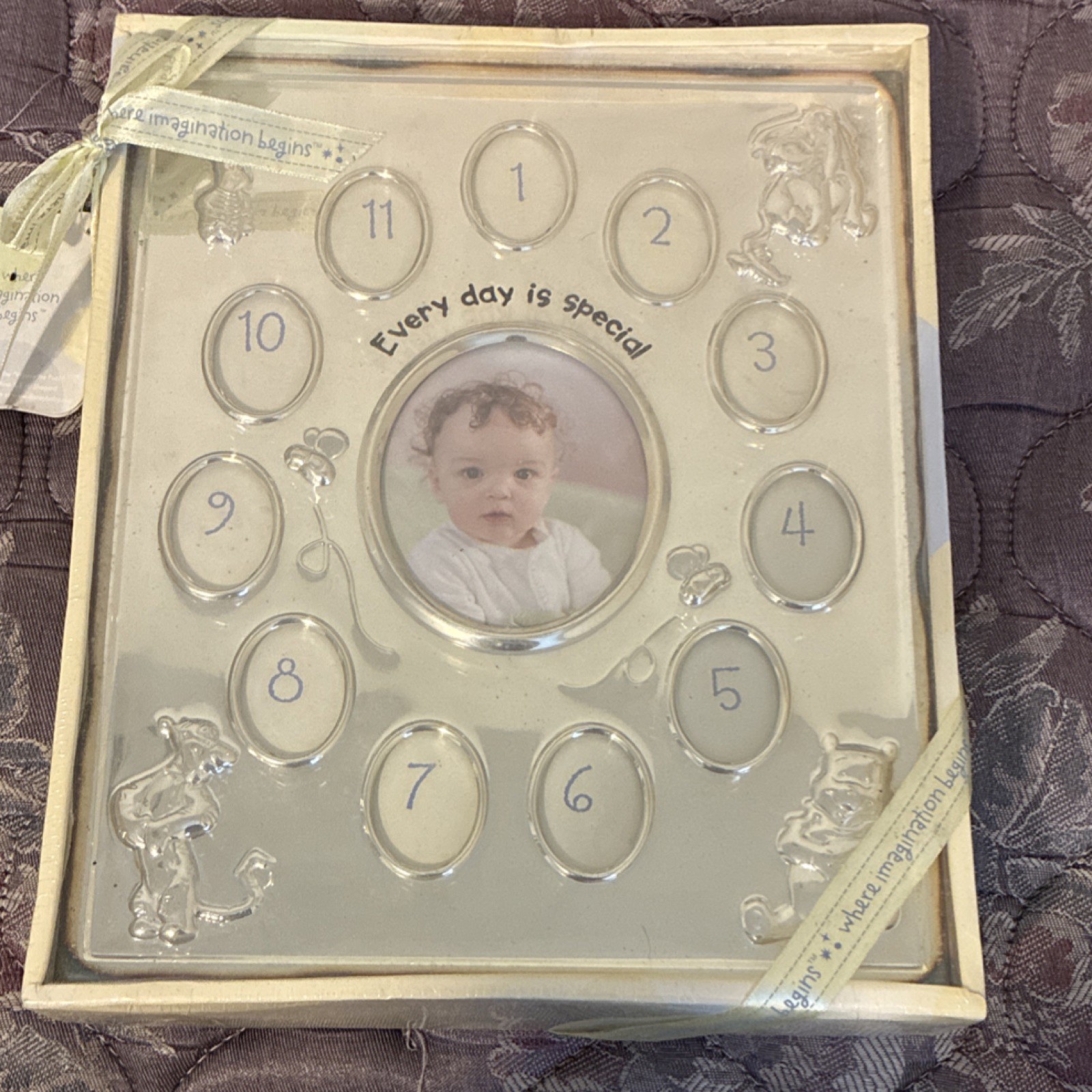 Disney Baby My First Year Silver Baby Frame, Silver, Baby Theme