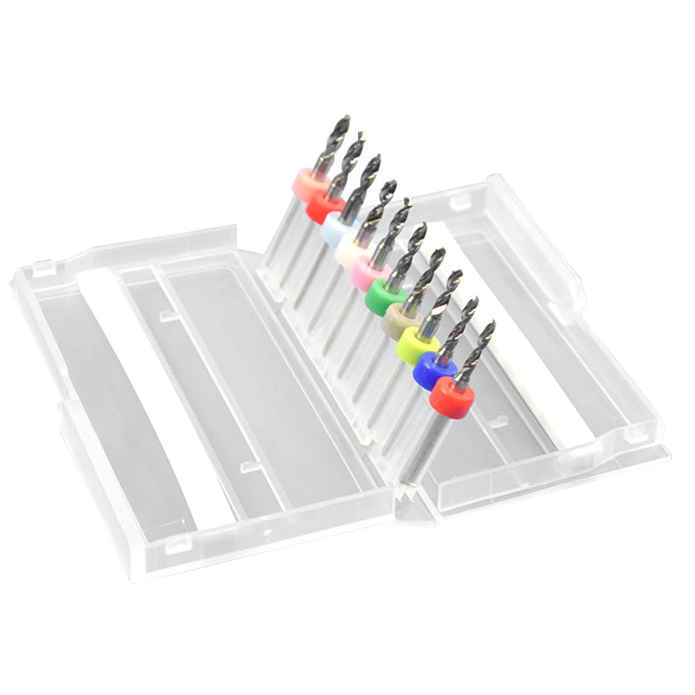 10Pcs Precision Drill Bits Set for Pcb Drilling and Engraving