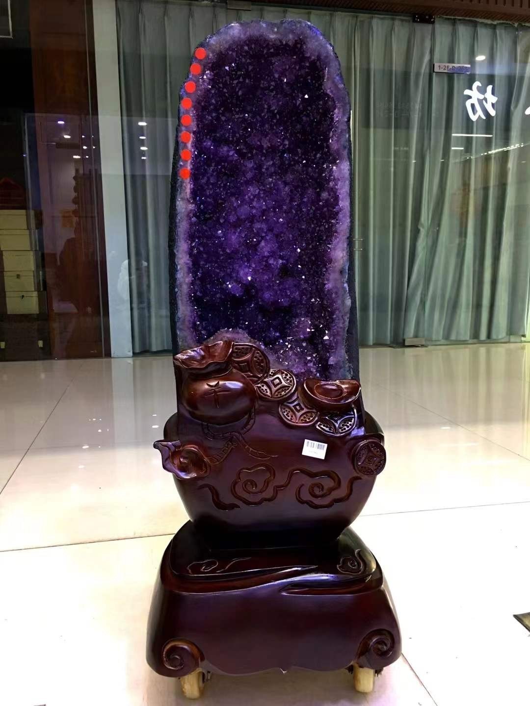 130LB Natural amethyst Geode Mineral Specimen Quartz Energy Healing+stand