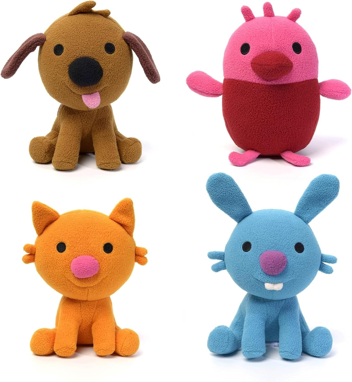 Sago Mini Plush Gift Pack, 4 Stuffed Animals with Transforming Cardboard Playhou