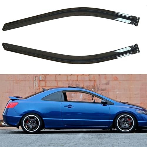 Original 2pcs Window Shade, Outside Mount Tape-On Rain For Civic Coupe 06-11