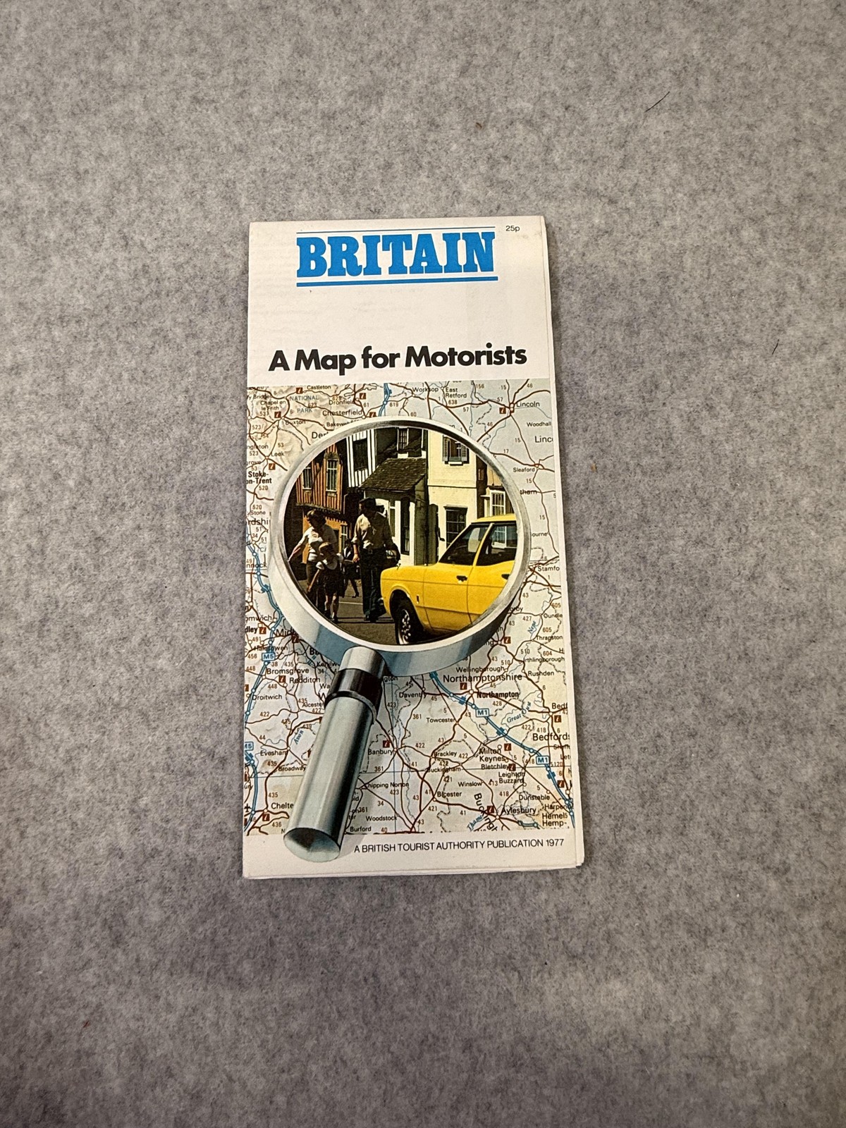 Vintage 1977  Britain Map For Motorists Road Map British Tourist Authority