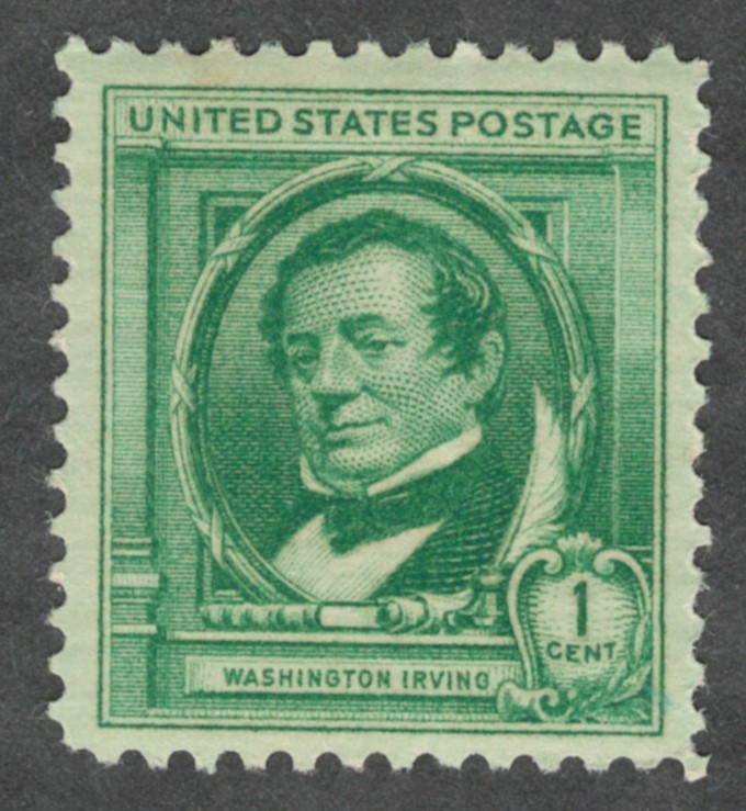 US. 859. 1c. Washington Irving, American Author.  MNH. 1940.