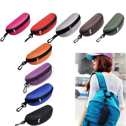 Portable Zipper Eye Glasses Sunglasses Hard Case Box Protector Hold Gift Large-