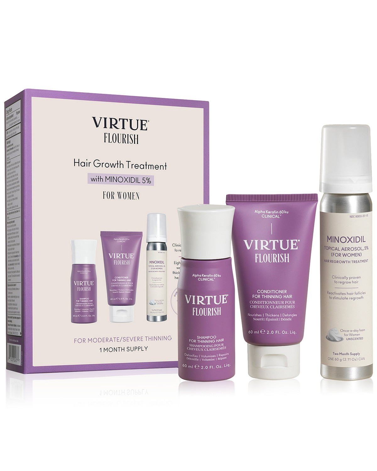 Virtue-3-Pc. Trial-Size Hair Growth Treatment Set|20899