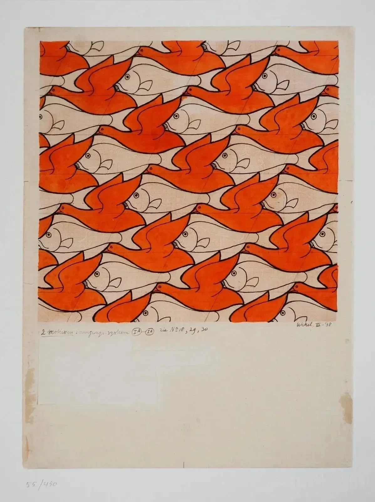 M.C. ESCHER : Oiseaux et poissons, Facsimilé, 2008, 450ex
