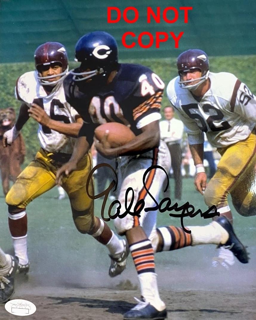 Gale Sayers CHICAGO BEARS Signed Autographed REPRINT 8x10 Photo RP 5