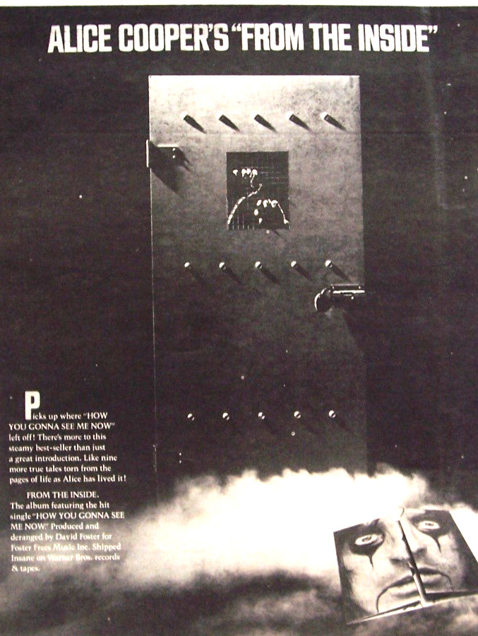 ALICE COOPER 1979 vintage ADVERT FROM THE INSIDE